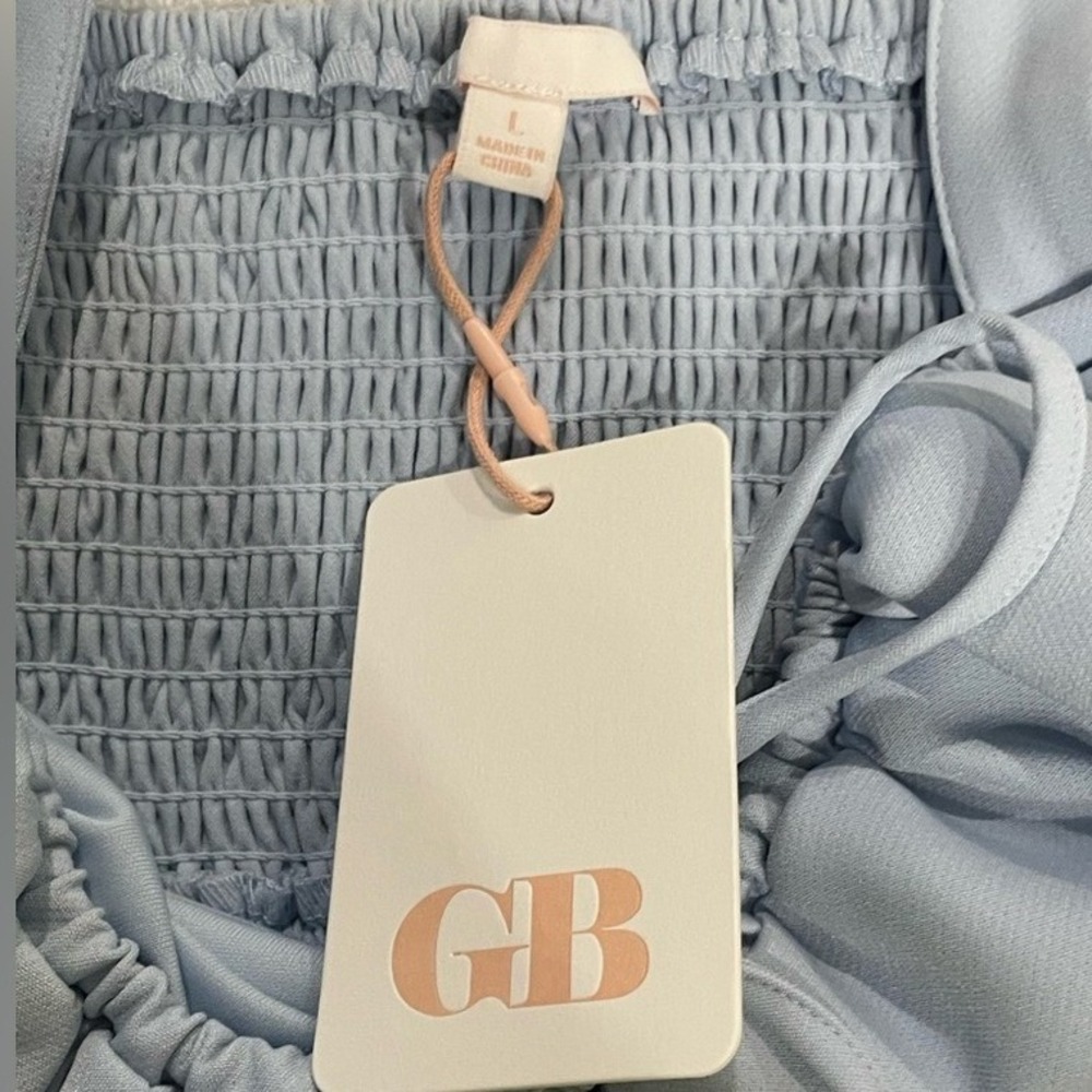 NWT GB Baby Dusty Blue Coquette Top Size‎ L Gianni Bini Y2K - Picture 2 of 10
